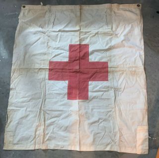 Wwii Medic Red Cross Flag Grommets Stitched Salty 34 " X 38 "