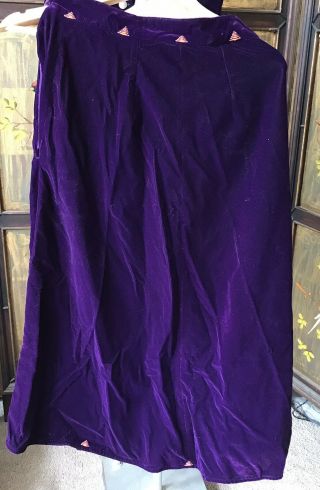 Vintage Custom Made Navajo Applique Beadwork Velvet Vest And Skirt 6