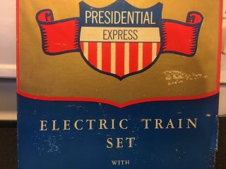 Rare Vintage Tin Mechanicraft Presidential Express Toy Train Set Track W/ Box