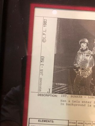 Vintage Star Wars Return of the Jedi Storyboard Frames Endor Bunker Kazanjian 3