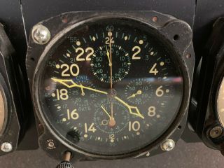 Elgin 8 Day Day Aircraft Clock.  F4u Corsair.  Very Hard To Find