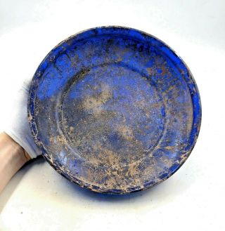 Roman Ca.  100 Ad Cobalt Blue Glass Plate - Intact R65