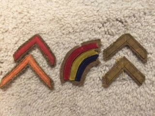 Ww1 Us Ealry Type 42nd Division Patch,  2 Ds And 2 Os Stripes
