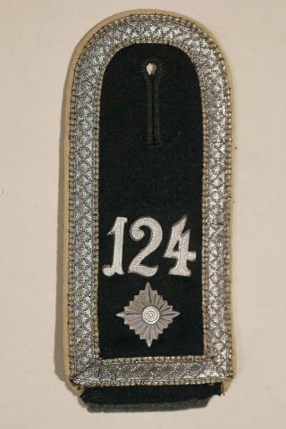 Ww2 German 124th Infantry Officers Shoulder Board Single