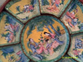 Antique Chinese Enamel Nine Piece Set Sweet Meat Tray 7