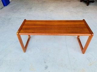 Vintage Mid Century Danish Modern Teak Bench Or Coffee Table L@@K 4