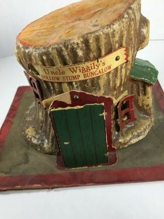 c.  1920/30 ' s Uncle Wiggily ' s Wiggly Hollow Stump Bungalow Toy Playset RARE 7