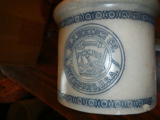 H.  J Heinz Keystone Pickling & Preserving Pittsburg USA stoneware crock 2