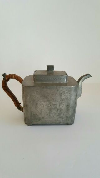 Very Unusual Antique 19th Century Chinese Pewter Teapot