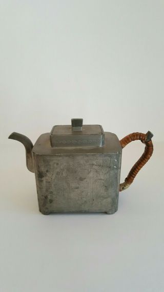 Very Unusual Antique 19th Century Chinese Pewter Teapot 5