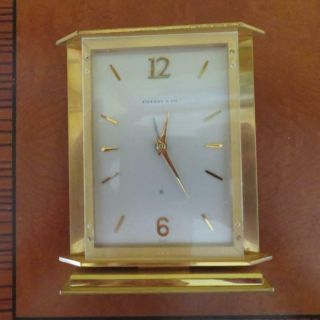 Tiffany - Angelus 8 Day 15 Jewels Desk Table Alarm Clock Mid Century