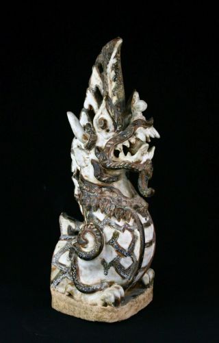 Sc Fantastic Thai / Sawankhalok Pottery Finial Of Mythical Serpent Naga