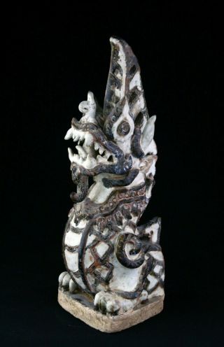 SC FANTASTIC THAI / SAWANKHALOK POTTERY FINIAL OF MYTHICAL SERPENT NAGA 6