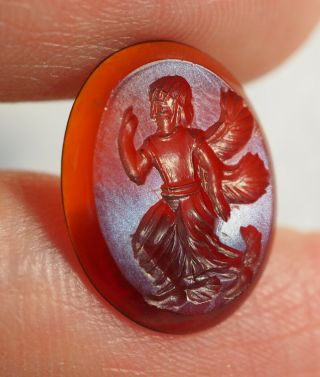 Anceint Carnelian Intaglio Lucky Cupid Engraved Stone Stamp Signet Seal 5