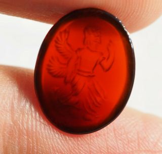 Anceint Carnelian Intaglio Lucky Cupid Engraved Stone Stamp Signet Seal 7