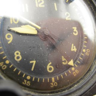 Vtg Waltham Military Aircraft Clock Type A - 13A 8 day 22 Jewels 3