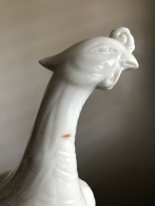 Antique 19th C Chinese Blanc de Chine White Porcelain Phoenix Bird Statue 2 of 2 11
