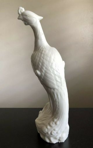 Antique 19th C Chinese Blanc De Chine White Porcelain Phoenix Bird Statue 2 Of 2
