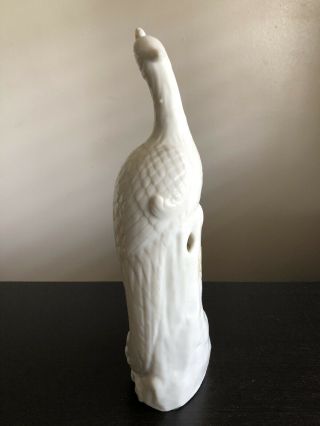 Antique 19th C Chinese Blanc de Chine White Porcelain Phoenix Bird Statue 2 of 2 5