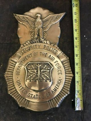 Usaf Air Force Security Police Badge.  Large Wall Mount - Make Offer