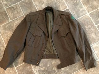 Ww2 U.  S.  Army Eto & 4th Infantry Division Patched Ike Jacket