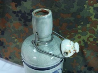 WWII GERMAN HANDPAINTED CERAMIC SCHNAPPS BOTTLE 4