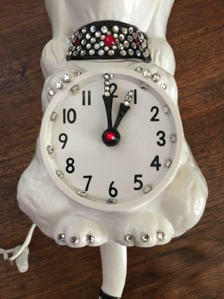 Mid Century 1960 ' s FRENCH POODLE Puppy KIT KAT CLOCK Cat Klock Moving Eyes Tail 3