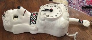 Mid Century 1960 ' s FRENCH POODLE Puppy KIT KAT CLOCK Cat Klock Moving Eyes Tail 7