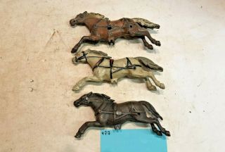 Vintage Toys Wilkins Hubley Dent Ives Kenton Parts,  3 P & L Horses,  Cast Iron