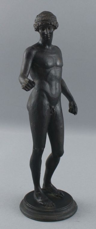 19thC Antique Grand Tour,  Greek Classical Nude Man Bronze Sculpture NR 4