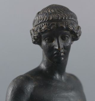 19thC Antique Grand Tour,  Greek Classical Nude Man Bronze Sculpture NR 5