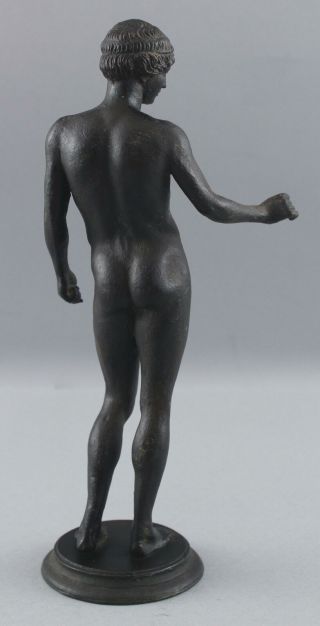 19thC Antique Grand Tour,  Greek Classical Nude Man Bronze Sculpture NR 7