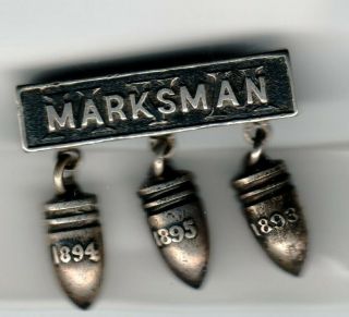 Massachusetts Volunteer Militia medal Marksman MVM 1893 1894 1895 3
