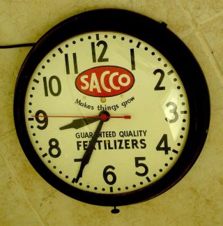 General Electric Sacco Guaranteed Quality Fertilizers Wall Clock Sign