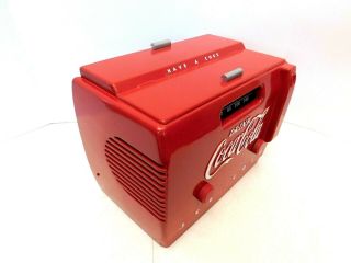 VINTAGE 1940s DRINK COCA COLA COOLER OLD BAKELITE SODA MACHINE TYPE TUBE RADIO 4
