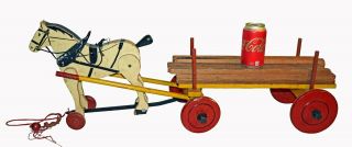 Large 34 " Long Rich Toys Lumber Wagon Circa 1935 -