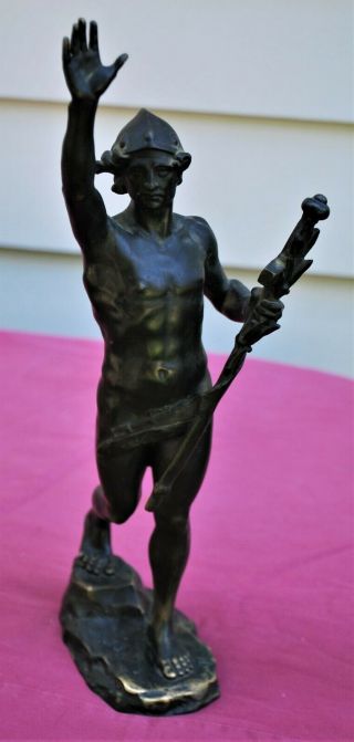 Ferdinand Lugerth (german 1885 - 1915) Bronze Sculpture Classical Warrior Signed