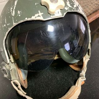 US Air Force Vietnam Era Helmet & Visor Named Major USAF Pilot 60C4459 4