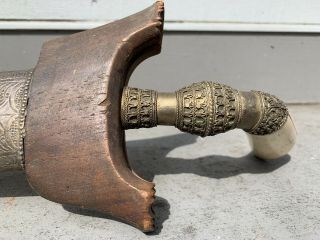 Antique Indonesian Kris Knife Dagger Sword With Scabbard 3