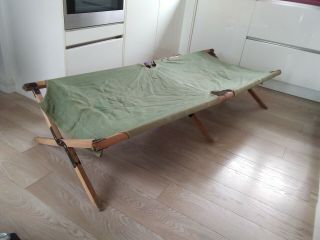 Ww 11 Army Hospital Bed/campbed Vintage Retro Re.  Enactment Karki Green Camping