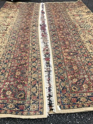 Auth: Antique Persian Rug 30 ' s Kirman Ivory Chic Sleek Distressed Beauty NR 12