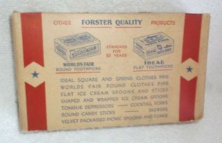 vtg IDEAL brand wooden Clothes Pins Old Stock w/Box Forster Mfg Strong Maine 2