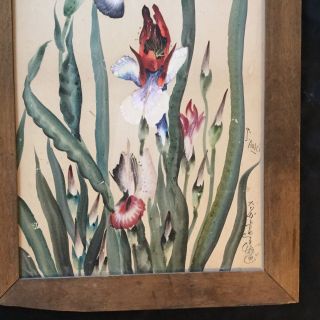 ANTIQUE PAINTING,  CREATED BY TOSHIO AOKI,  JAPANESE AMERICAN ARTIST,  SIGNED & FRAMED 5