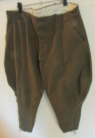 Antique Ww1 Wool Army Pants - 40 In.  Waist
