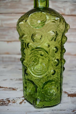 Vintage Blenko Green Glass Decanter 4