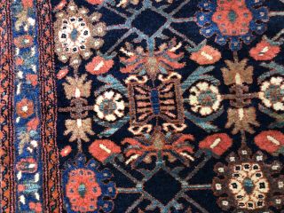 Auth: 1930 ' s Antique Hamadan Kurdish Mountains Organic Wool Beauty Blue 4x7 NR 5