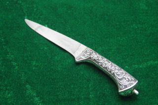 Rare Indo Persian Mughal Islamic Silver Damascened Ottoman Wootz Engrved Dagger