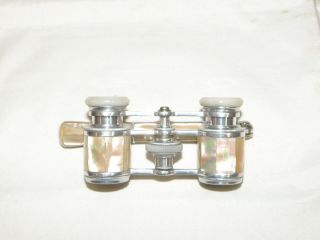 Deraisme Paris French Opera Glasses With Handle Mother Of Pearl