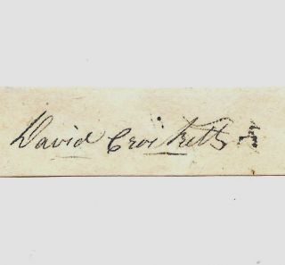 David Davy Crockett Alamo Autograph Reprint On 1830s Paper