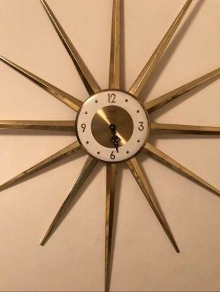 Midcentury Modern Vintage Roxhall Atomic Starburst Wall Clock/decor